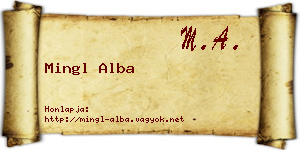 Mingl Alba névjegykártya